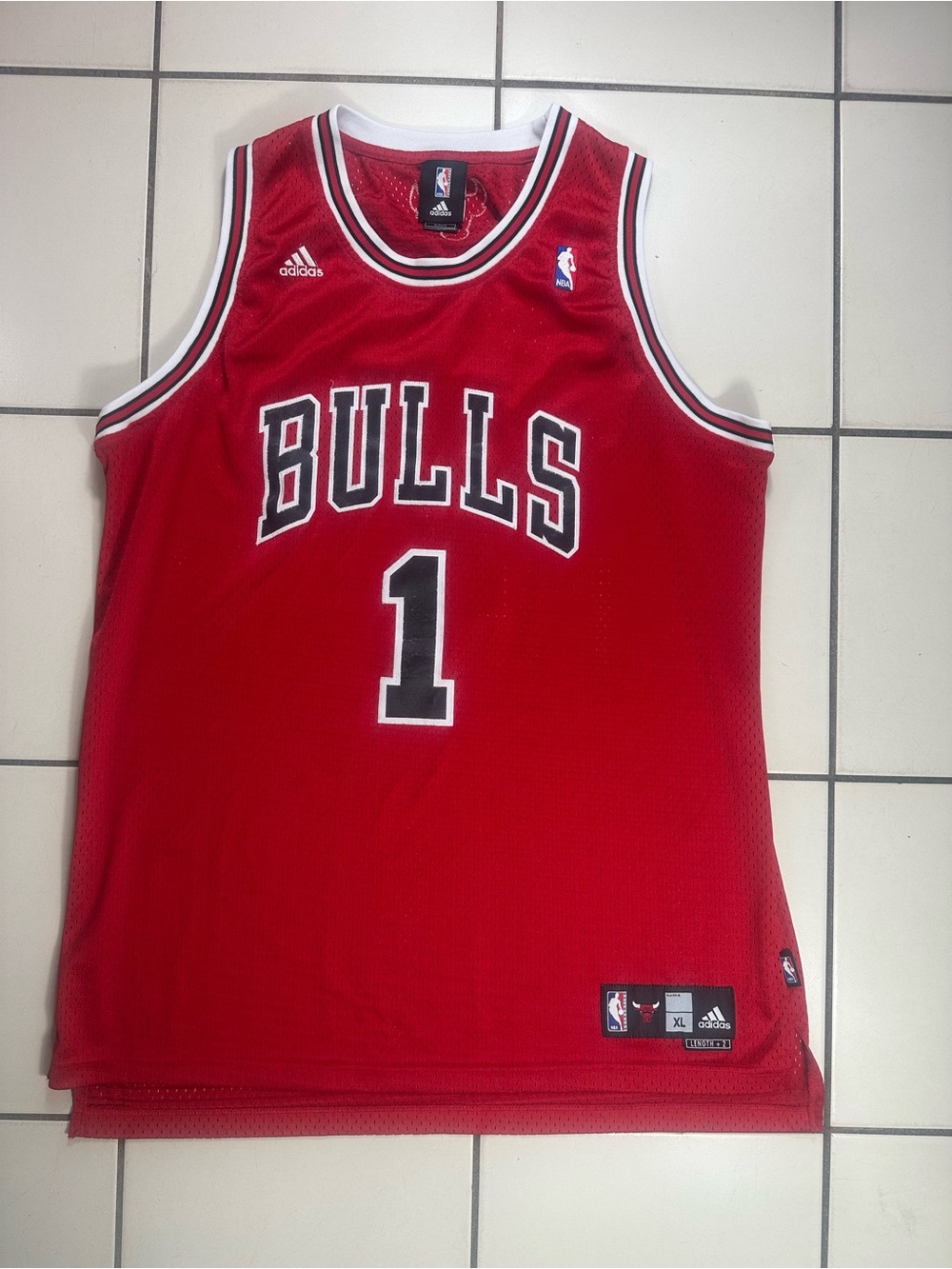 Y2K Adidas NBA 08 Chicago Bulls Derrick Rose #1 Rookie Of The Year Jersey Men XL